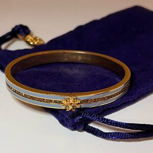Like New-Tory Burch Kira Pavé Enamel Hinge Bracelet